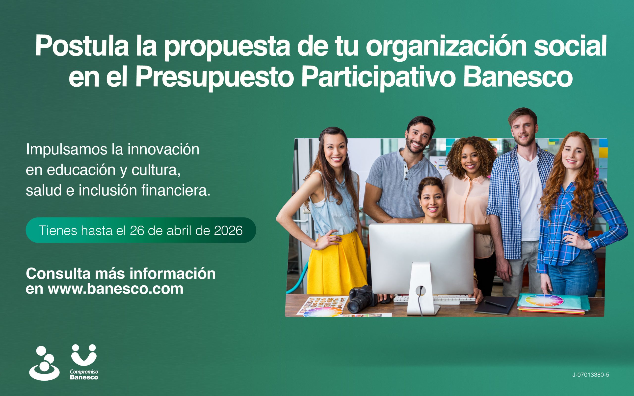 Continúa la convocatoria al Presupuesto Participativo para Organizaciones Sociales de Banesco 2026